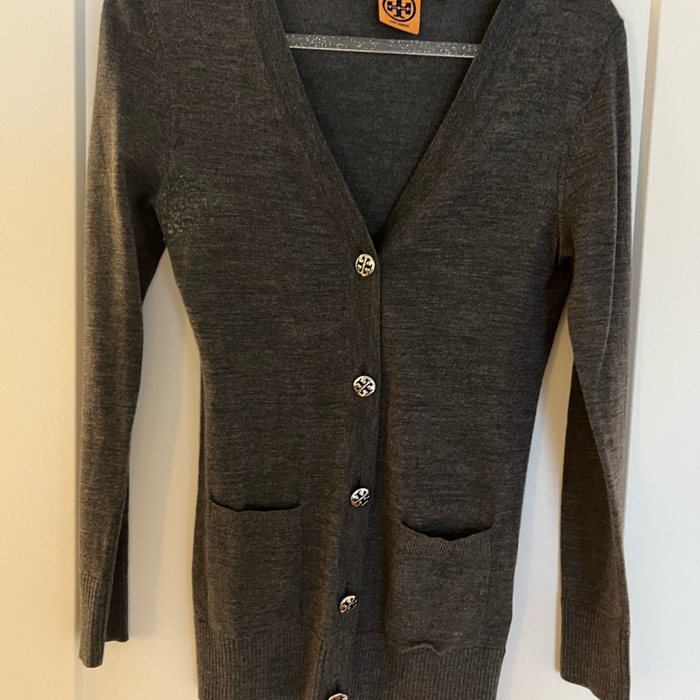Tory Burch Dark Gray Cardigan Sweater